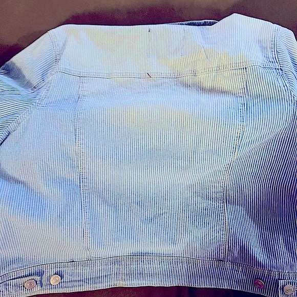 🆕 NINE WEST WOMEN'S Pinstripe Sarah Denim Jacket Size XXL - Picture 9 of 16